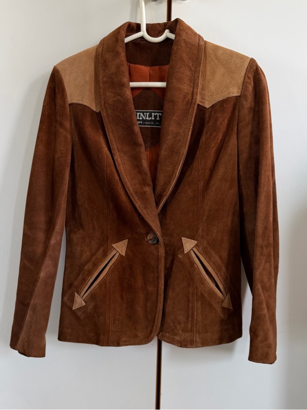 Ladies vintage western Brown Suede Blazer Jacket